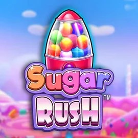 Sugar Rush online game logo by Pragmatic Play on stakeprixscasino.com